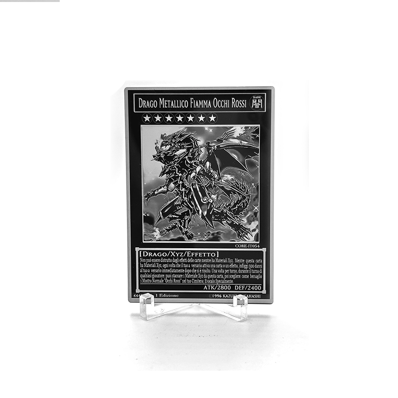 drago metallico fiamma occhi rossi